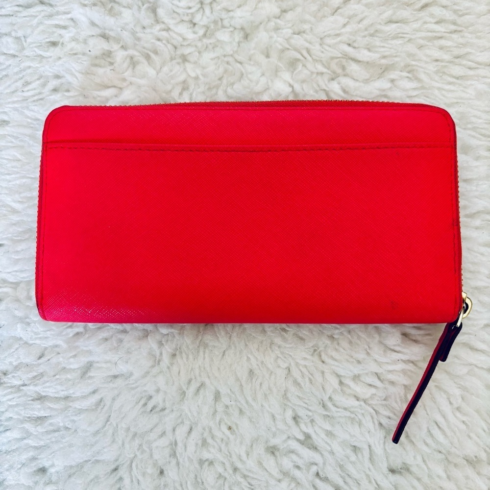 Kate Spade Take The Cake Cherry Red Zip Around Long Wallet - Picture 4 of 16